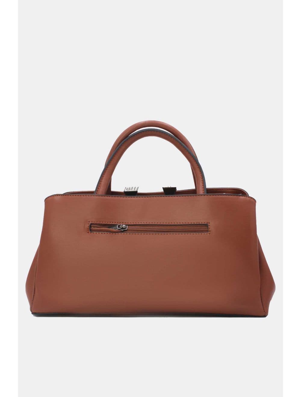 Sac à Main Effet Cuir Classique 25B-6400-Café — vue 3