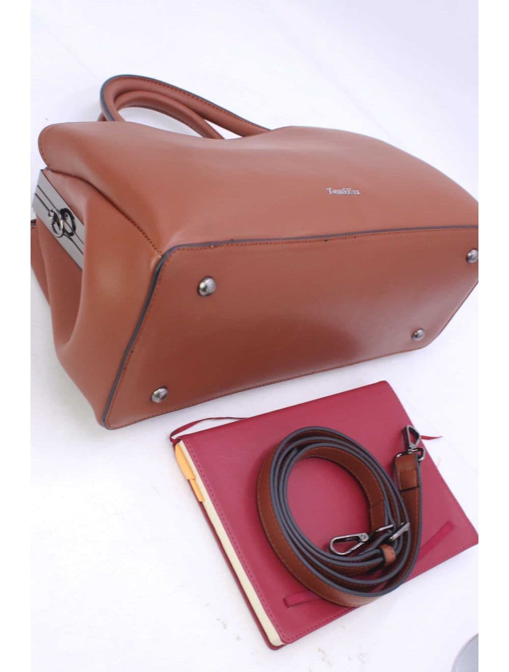 Sac à Main Effet Cuir Classique 25B-6400-Café — vue 4