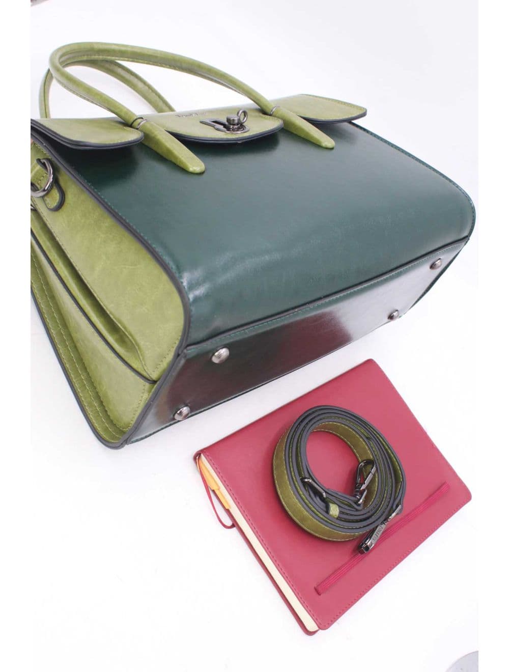 Sac à Main Effet Cuir Style Vintage RÉASSORT 24B-5866-L.Green/Green — vue 4