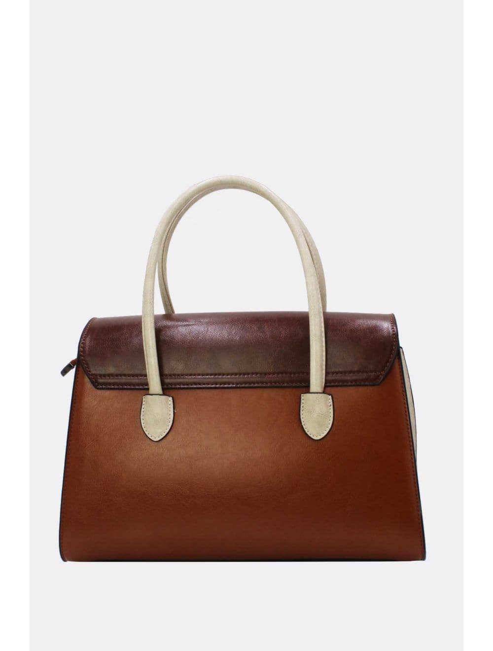 Sac à Main Effet Cuir Style Vintage RÉASSORT 24B-5866-Brown/White — vue 3