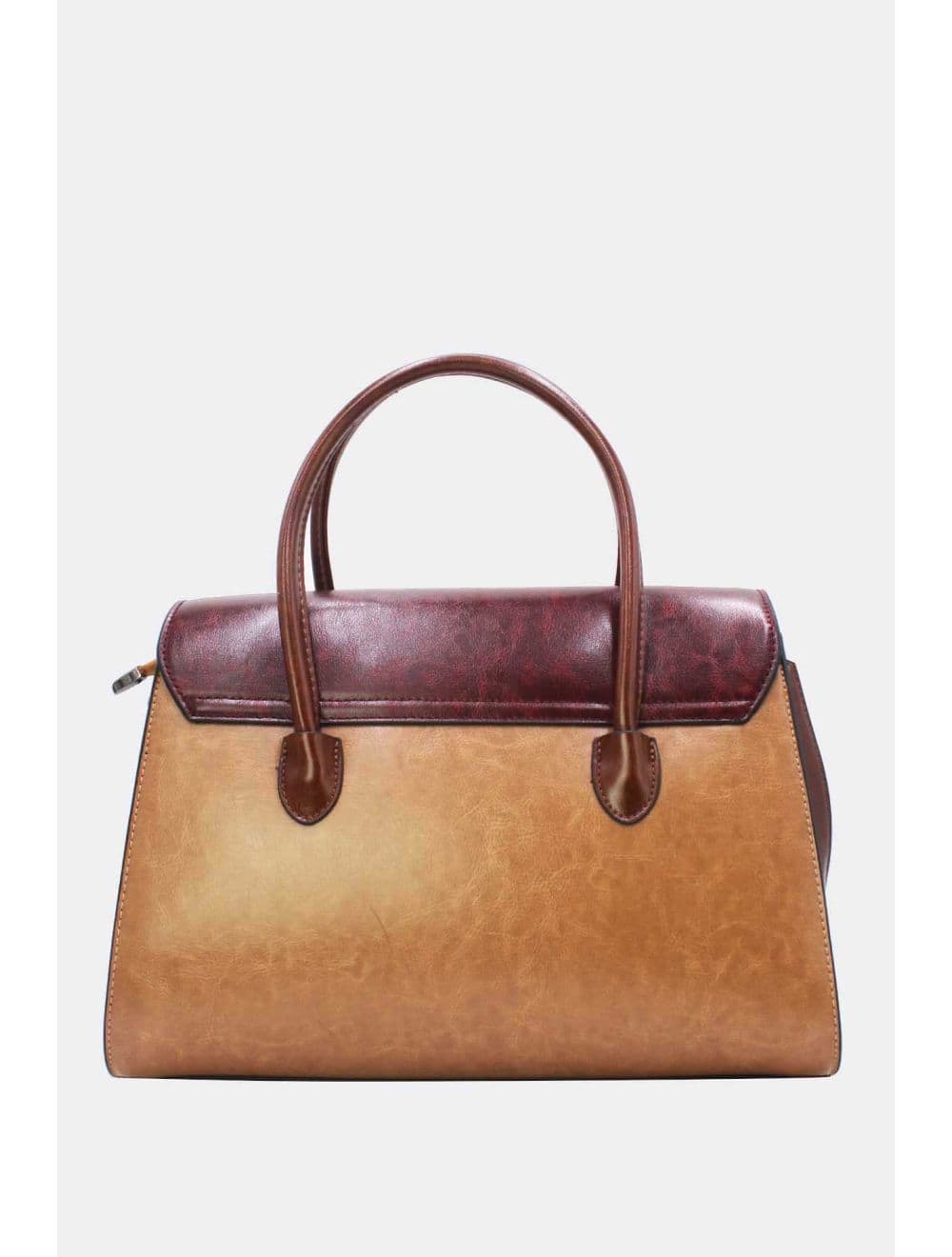 Sac à Main Effet Cuir Style Vintage RÉASSORT 24B-5866-Apricot/Coffee — vue 3