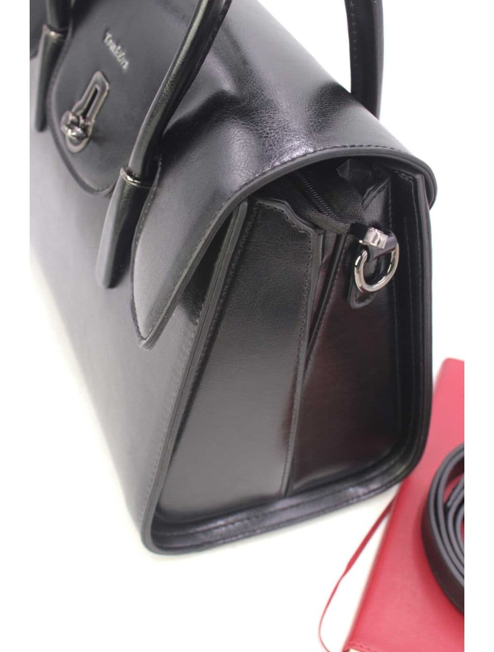 Sac à Main Effet Cuir Style Vintage RÉASSORT 24B-5866-Noir — vue 5