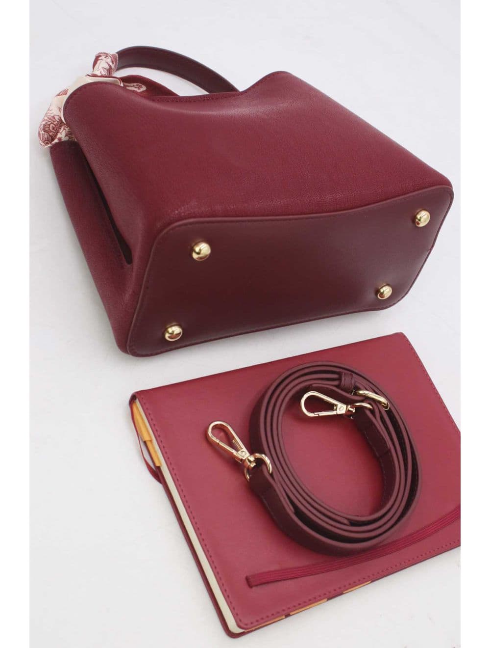 Petit Sac à Main Avec Foulard 25B-6414-Bordeaux — vue 4