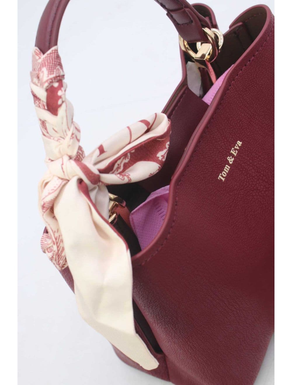 Petit Sac à Main Avec Foulard 25B-6414-Bordeaux — vue 5