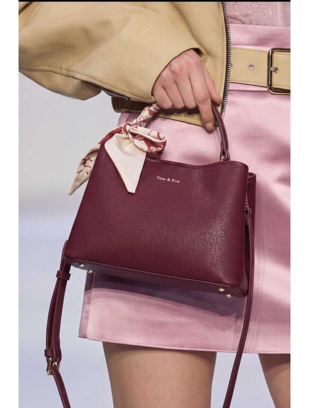 Petit Sac à Main Avec Foulard 25B-6414-Bordeaux — vue 6