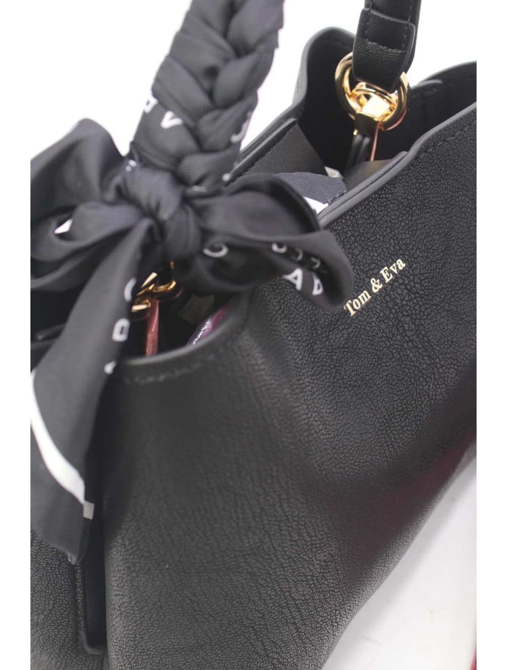 Petit Sac à Main Avec Foulard 25B-6414-Noir — vue 5