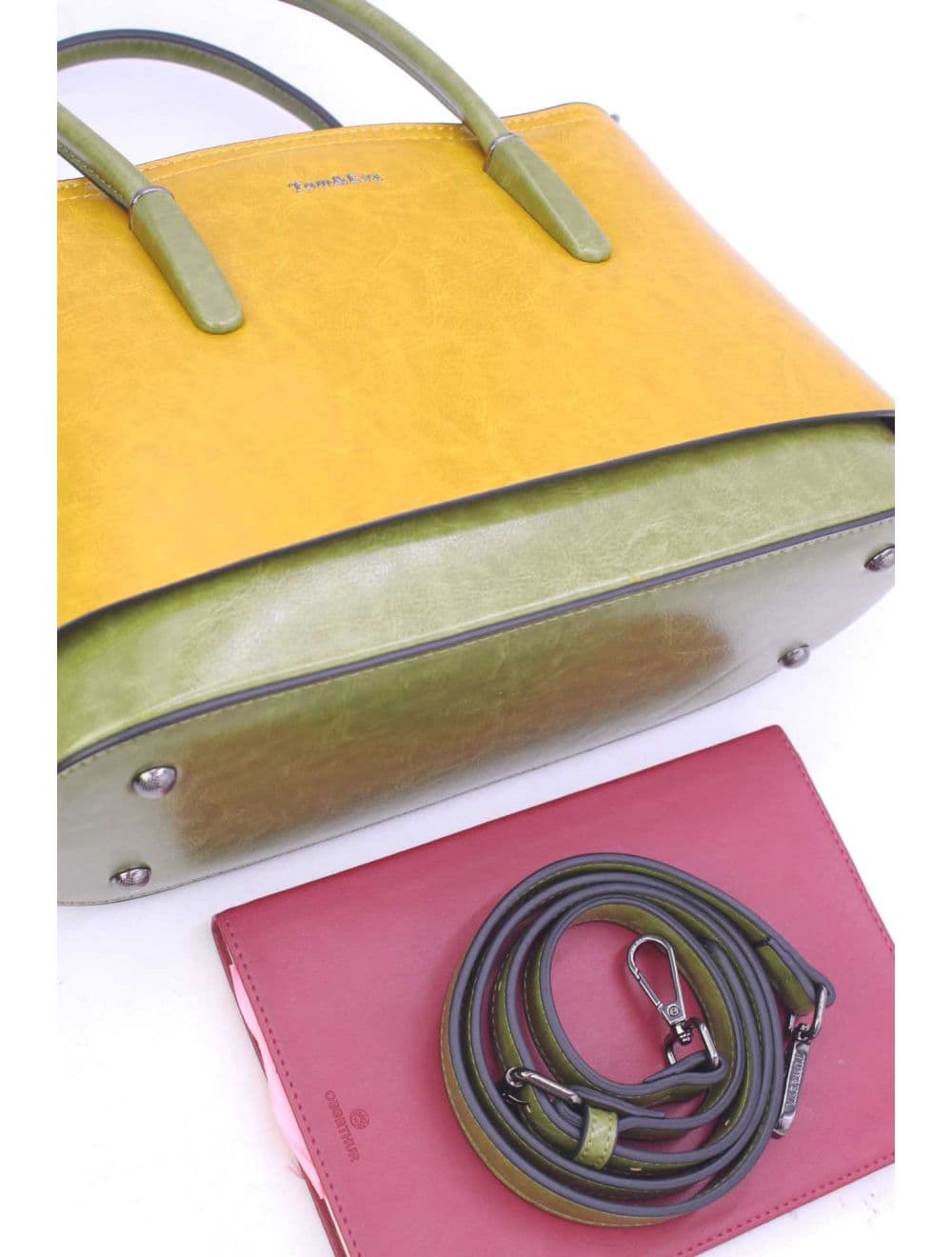 Petit Sac à Main Effet Cuir 25B-6428-Yellow/Green — vue 4