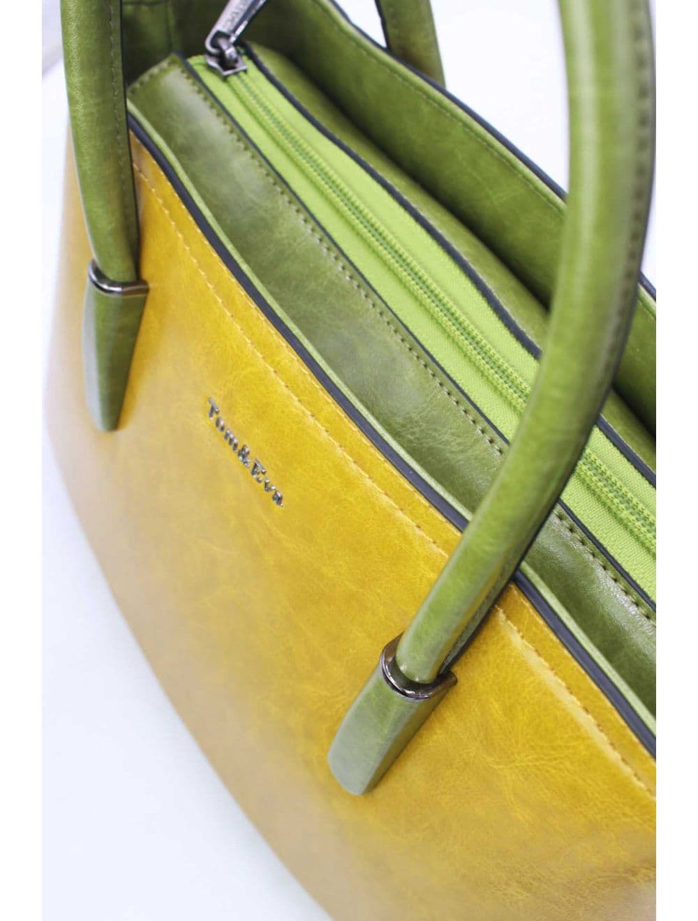 Petit Sac à Main Effet Cuir 25B-6428-Yellow/Green — vue 5