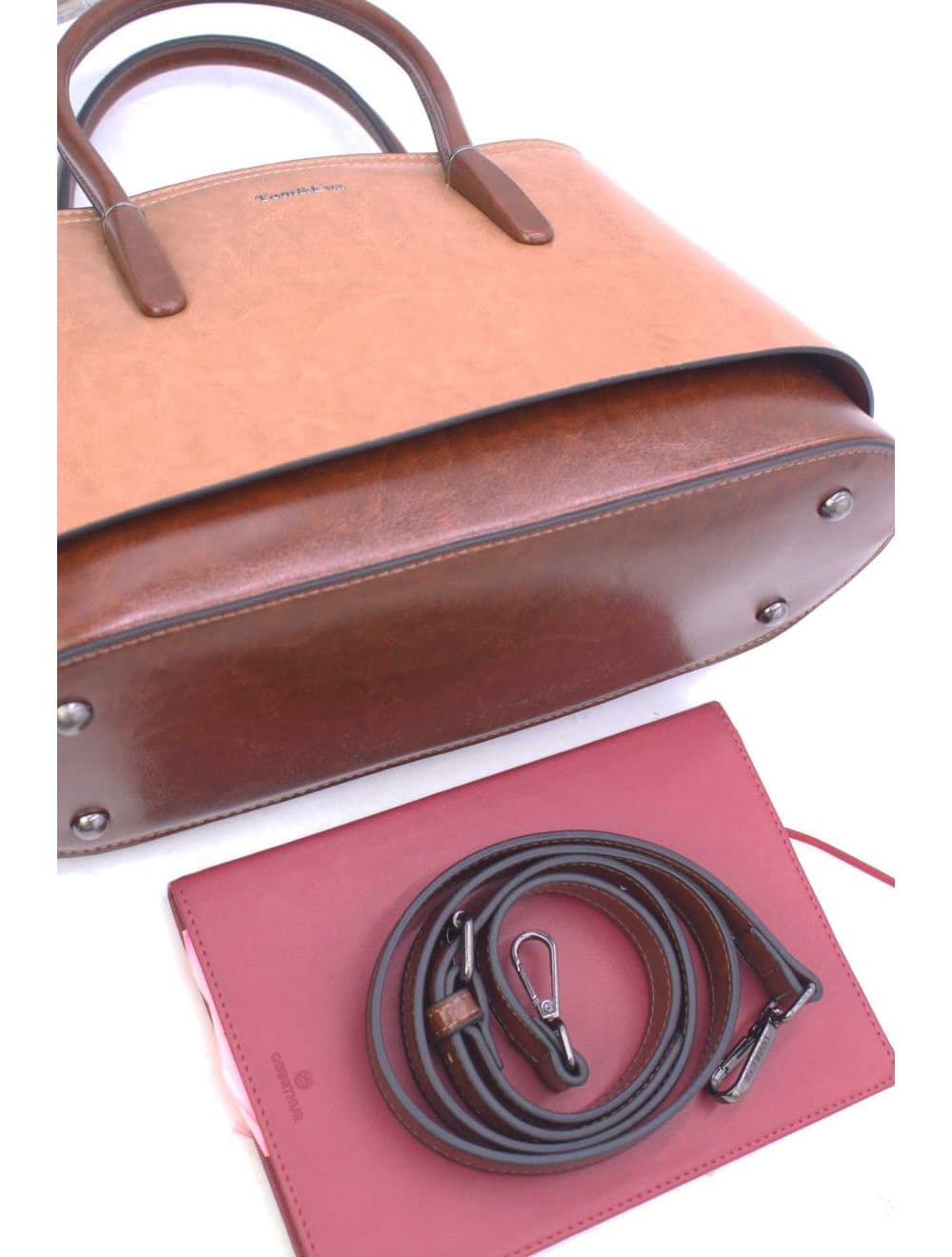 Petit Sac à Main Effet Cuir 25B-6428-Apricot/Coffee — vue 4