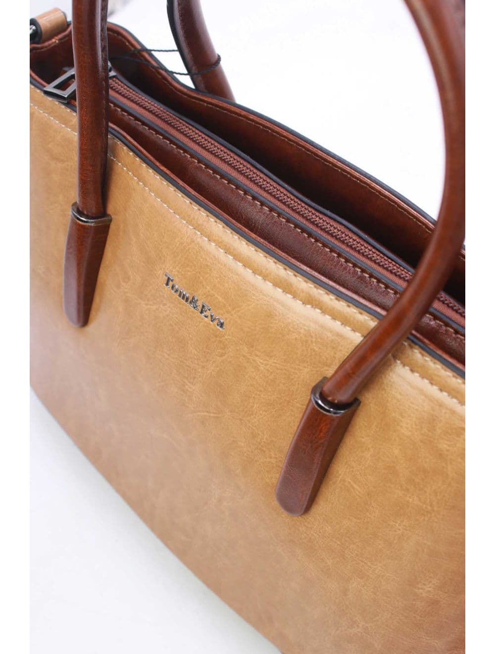 Petit Sac à Main Effet Cuir 25B-6428-Apricot/Coffee — vue 5