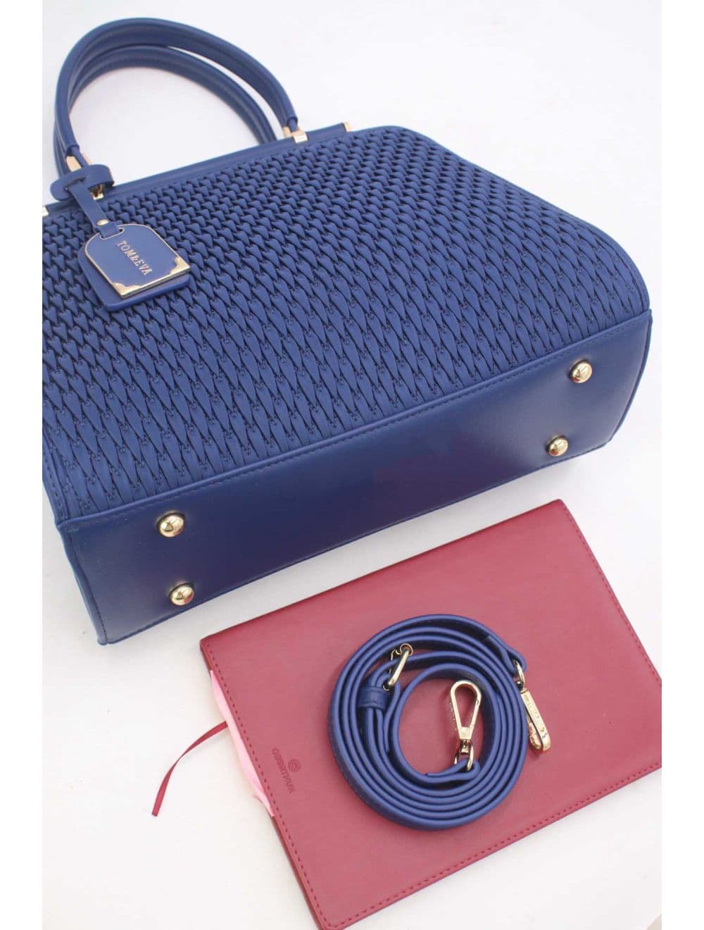 Sac à Main Tissu Avec Pendentif 25B-6317-Bleu — vue 4