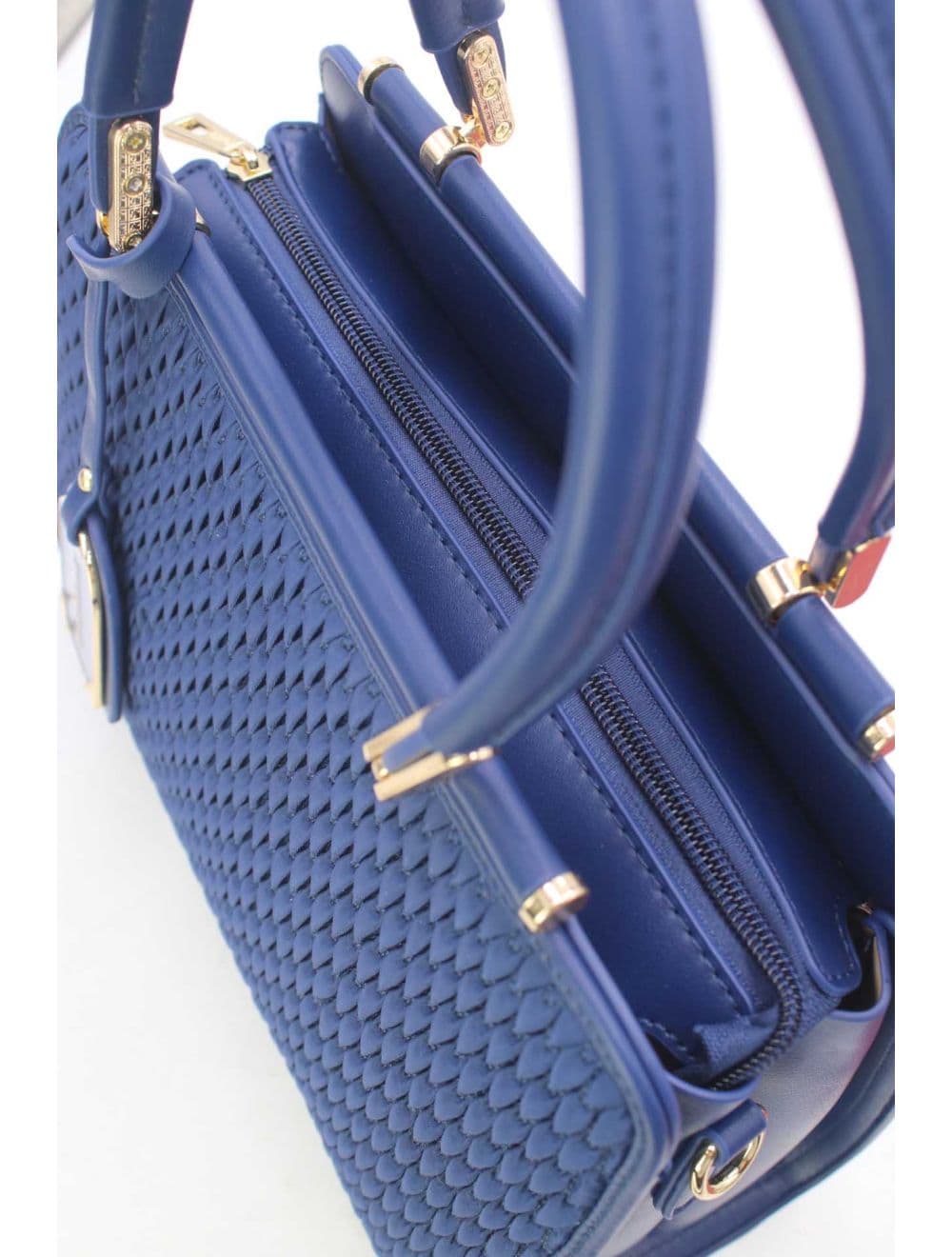 Sac à Main Tissu Avec Pendentif 25B-6317-Bleu — vue 5