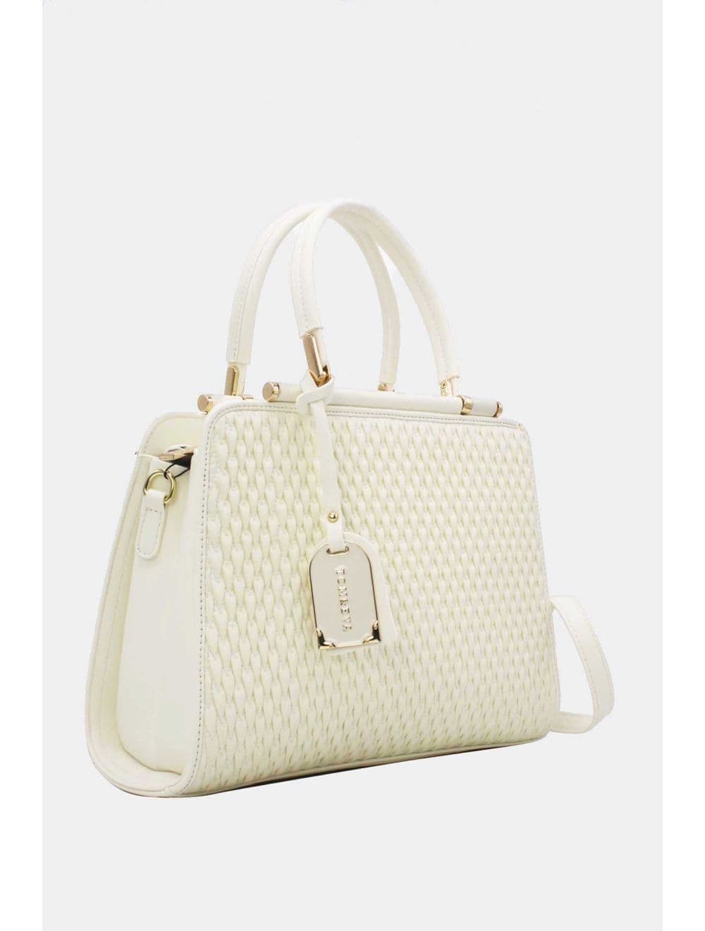 Sac à Main Tissu Avec Pendentif 25B-6317-Blanc — vue 2