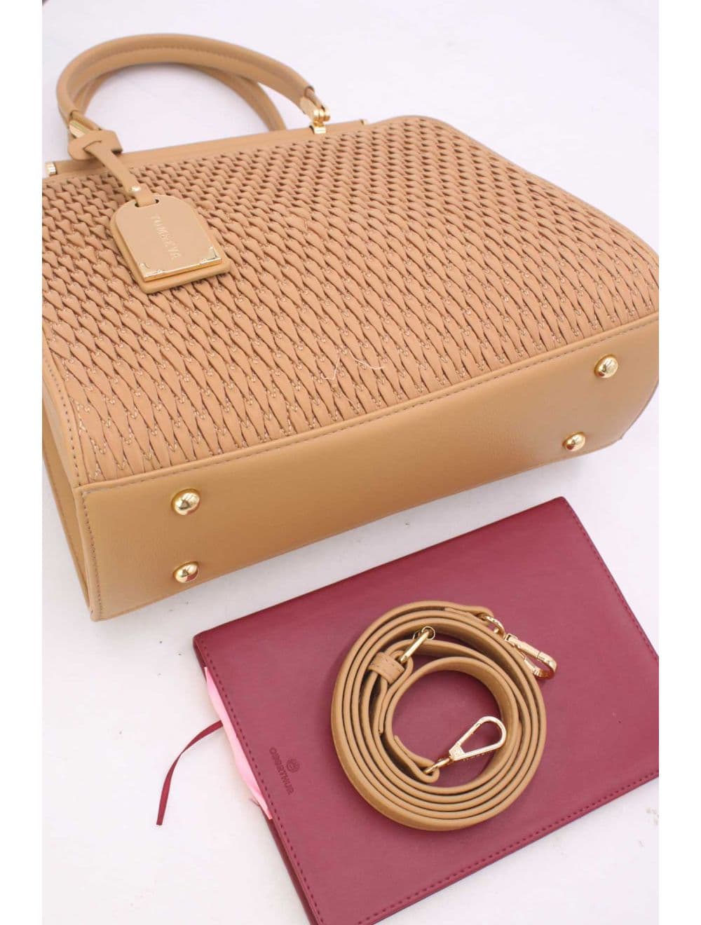 Sac à Main Tissu Avec Pendentif 25B-6317-Kaki — vue 4