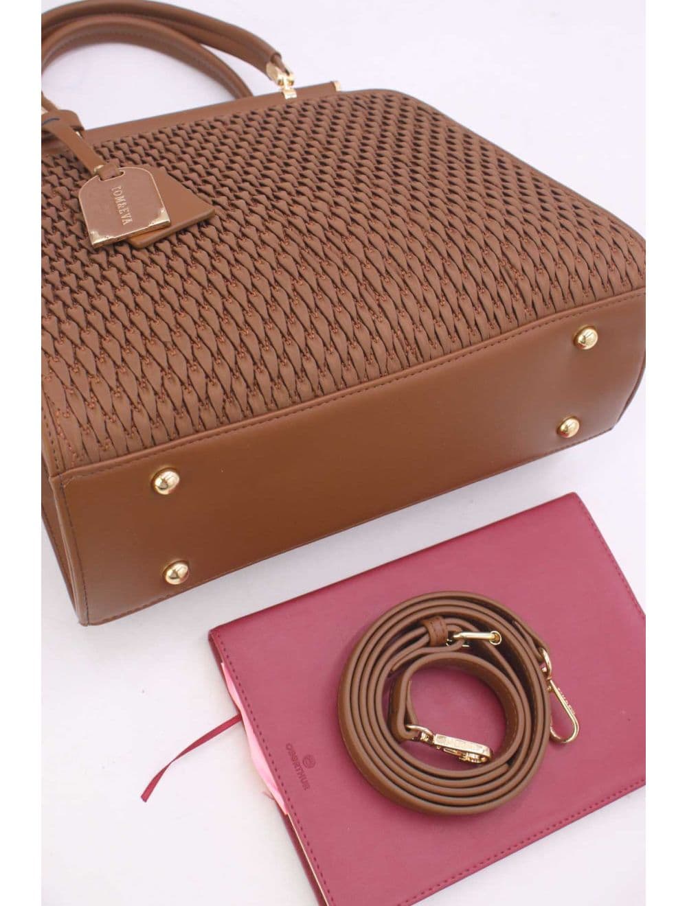 Sac à Main Tissu Avec Pendentif 25B-6317-Café — vue 4