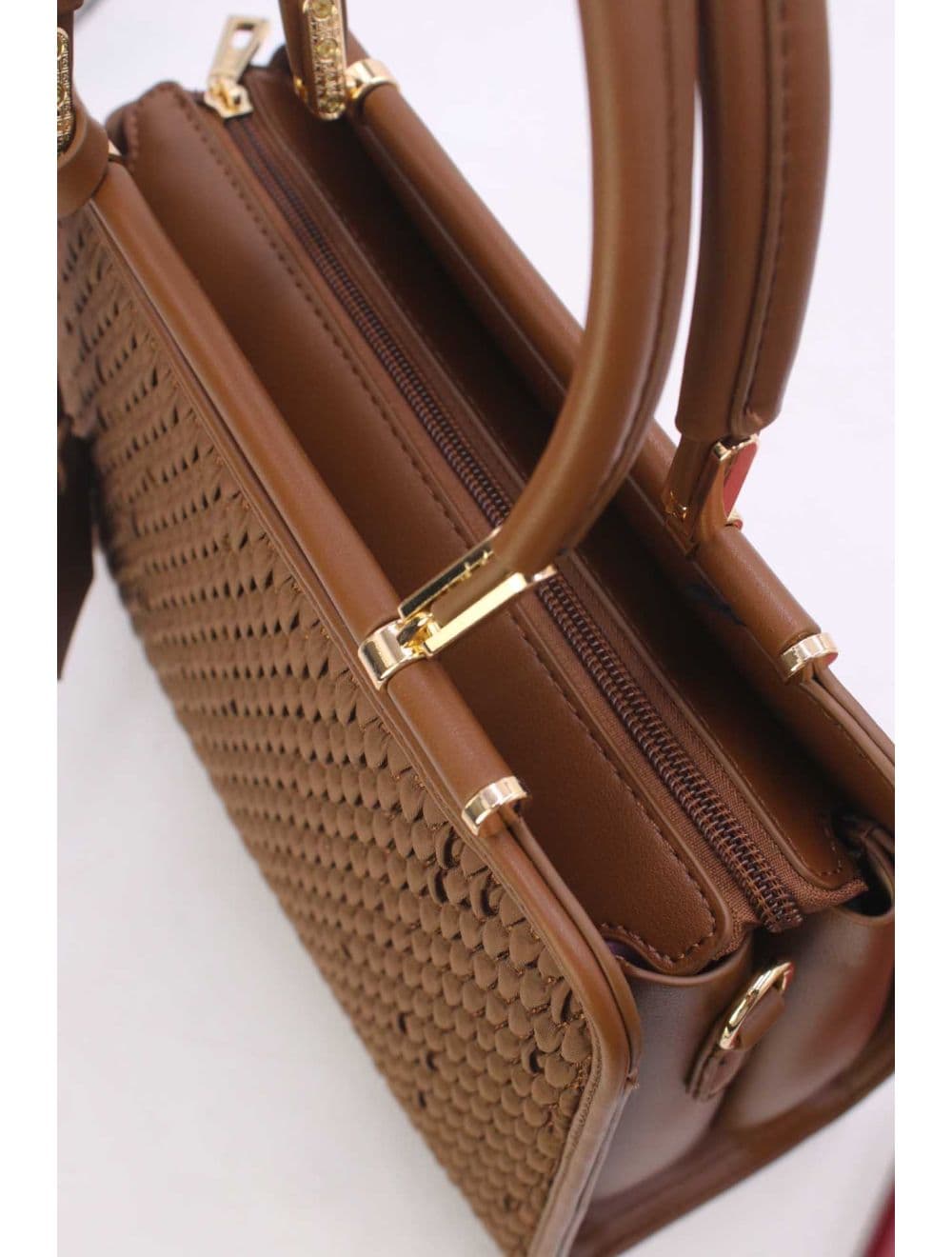 Sac à Main Tissu Avec Pendentif 25B-6317-Café — vue 5