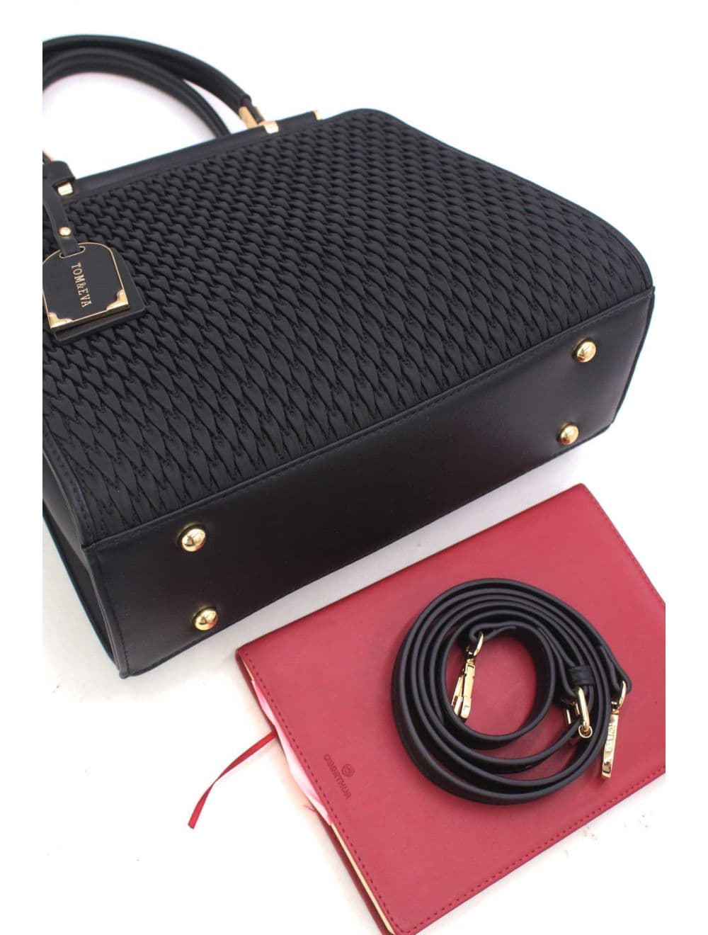 Sac à Main Tissu Avec Pendentif 25B-6317-Noir — vue 4