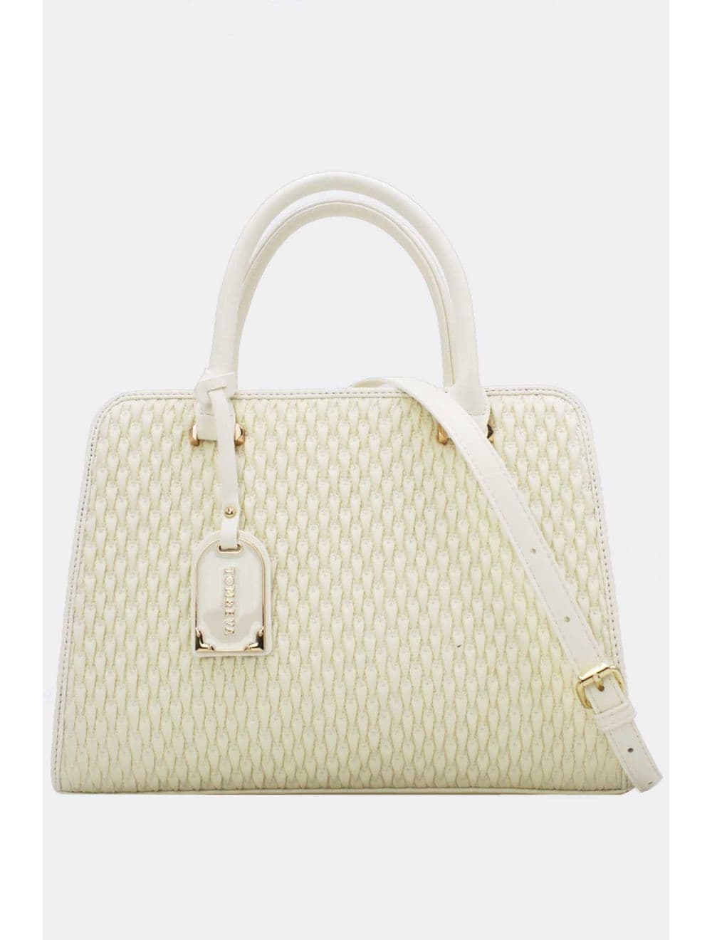Sac à Main Tissu Avec Pendentif 25B-6192-Blanc