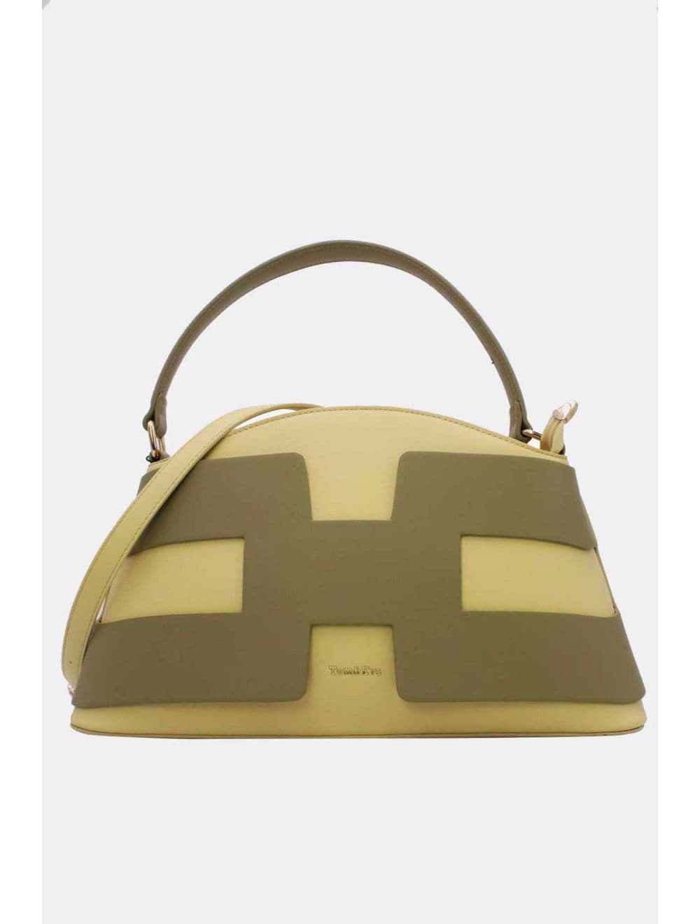 Sac à Main Effet Cuir Lisse Bicolore RÉASSORT25 24B-5862-Yellow/Green