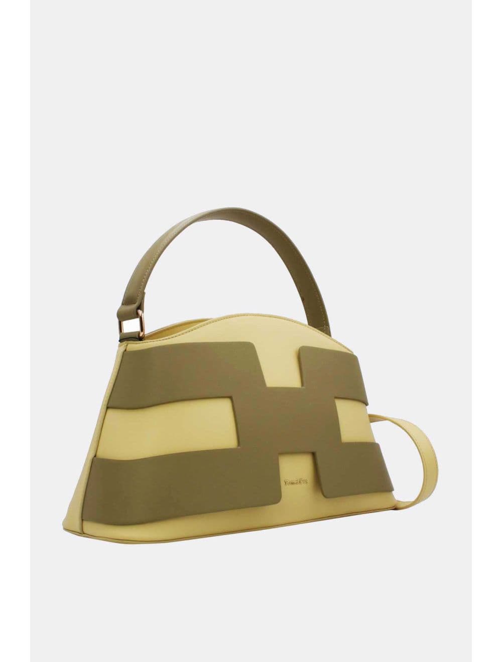 Sac à Main Effet Cuir Lisse Bicolore RÉASSORT25 24B-5862-Yellow/Green — vue 2