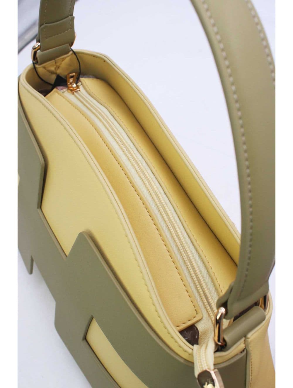 Sac à Main Effet Cuir Lisse Bicolore RÉASSORT25 24B-5862-Yellow/Green — vue 5