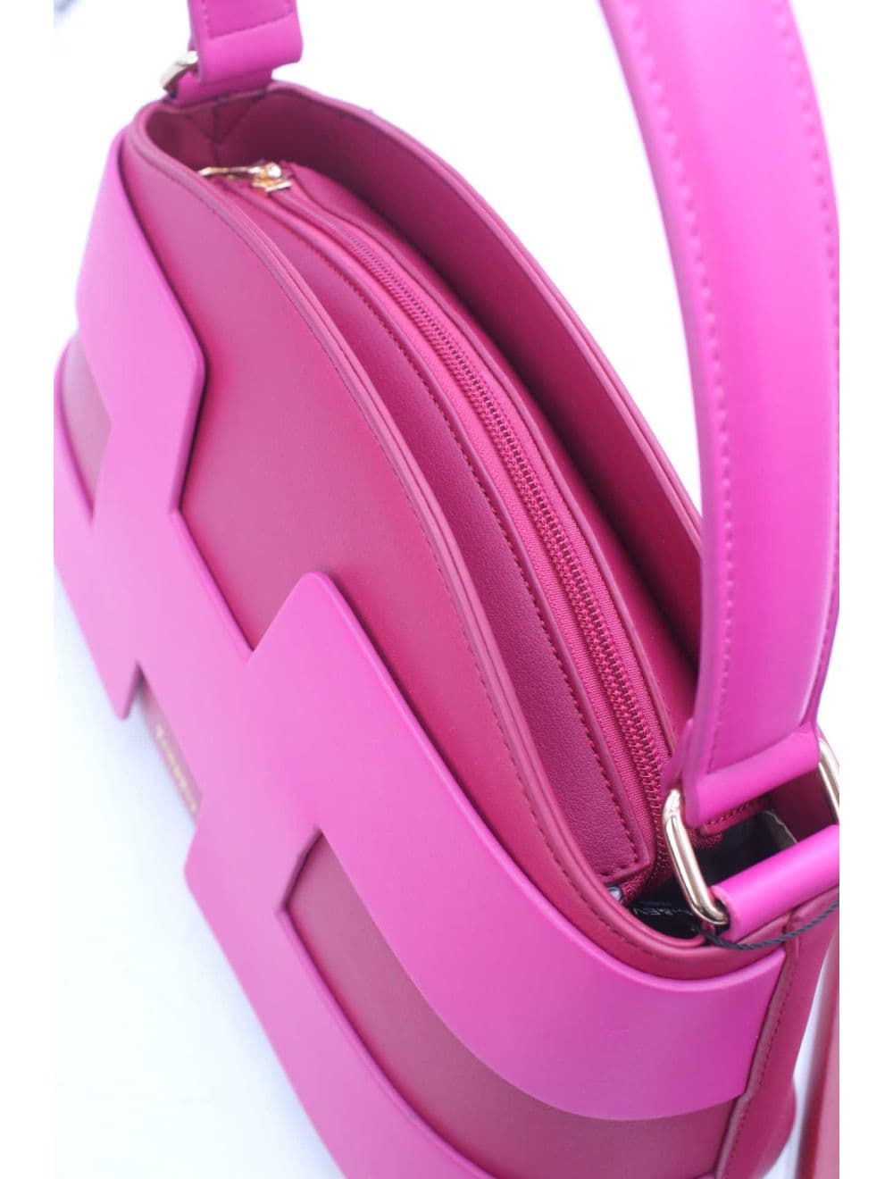 Sac à Main Effet Cuir Lisse Bicolore RÉASSORT25 24B-5862-Rose — vue 5