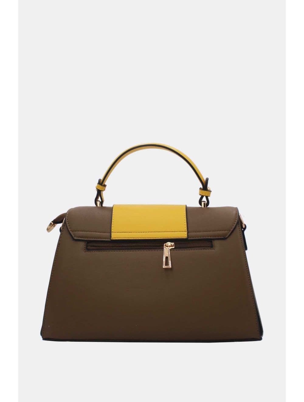 Sac à Main Femme Avec Languette 24B-5900-Taupe/Yellow — vue 3