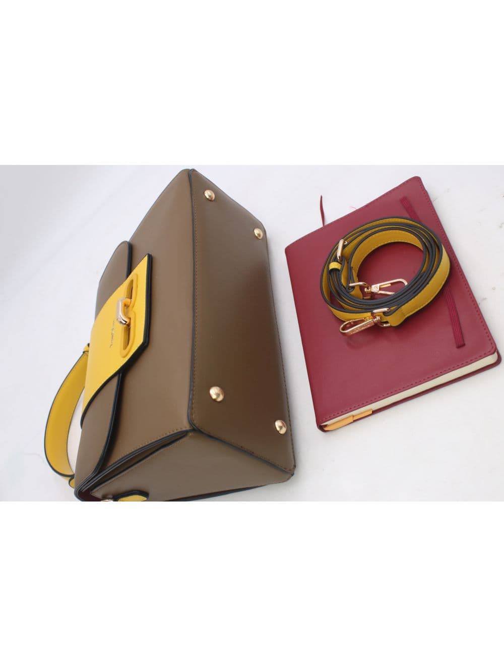 Sac à Main Femme Avec Languette 24B-5900-Taupe/Yellow — vue 4
