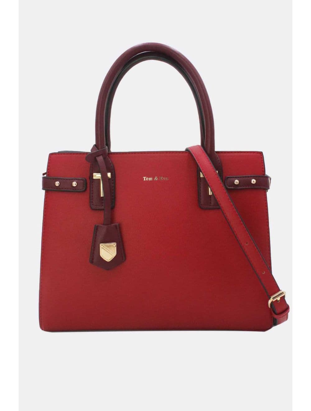 Sac à Main Double Porté Chic-21B-5179-Red/D.Red — vue 6