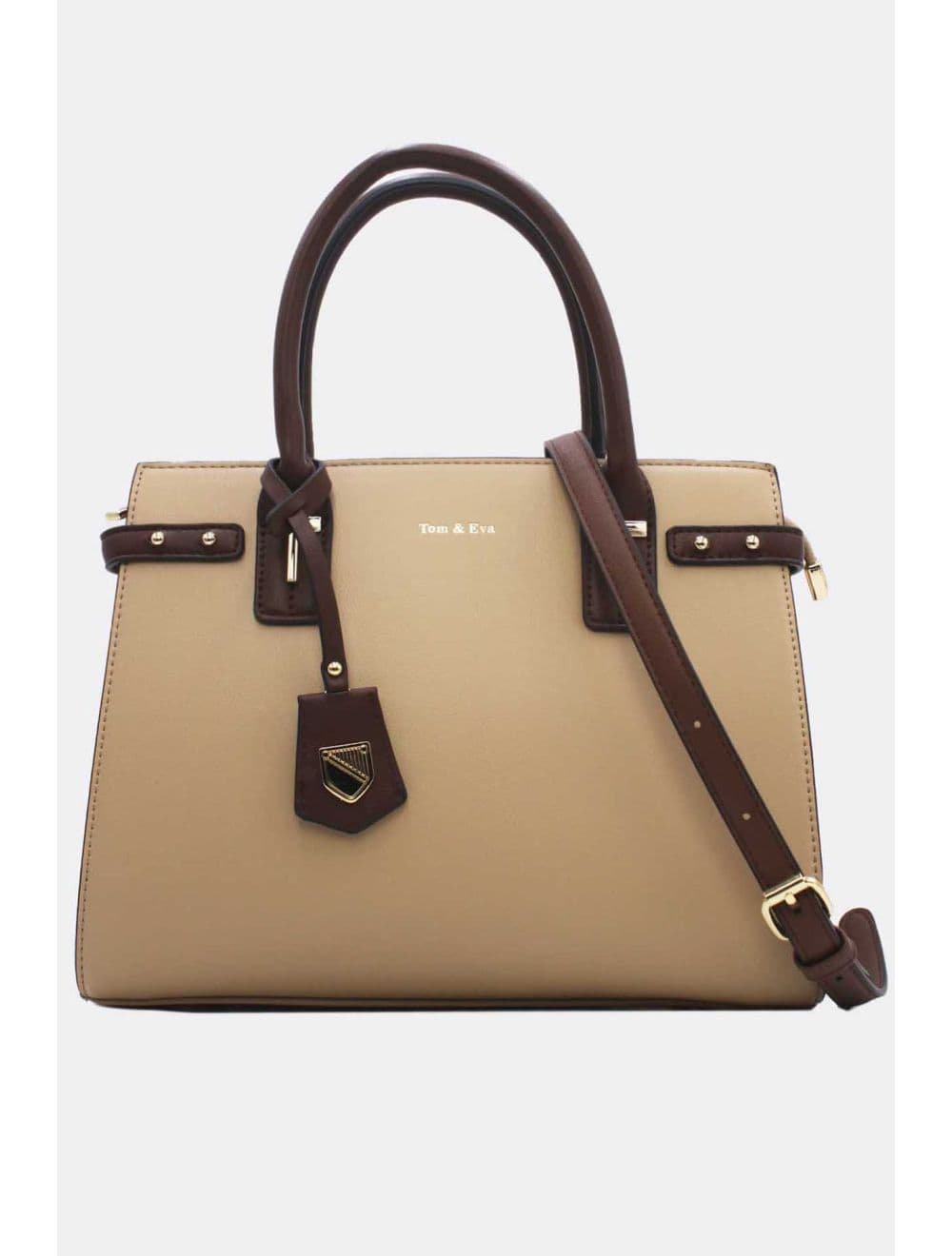 Sac à Main Double Porté Chic-21B-5179-Khaki/Coffee