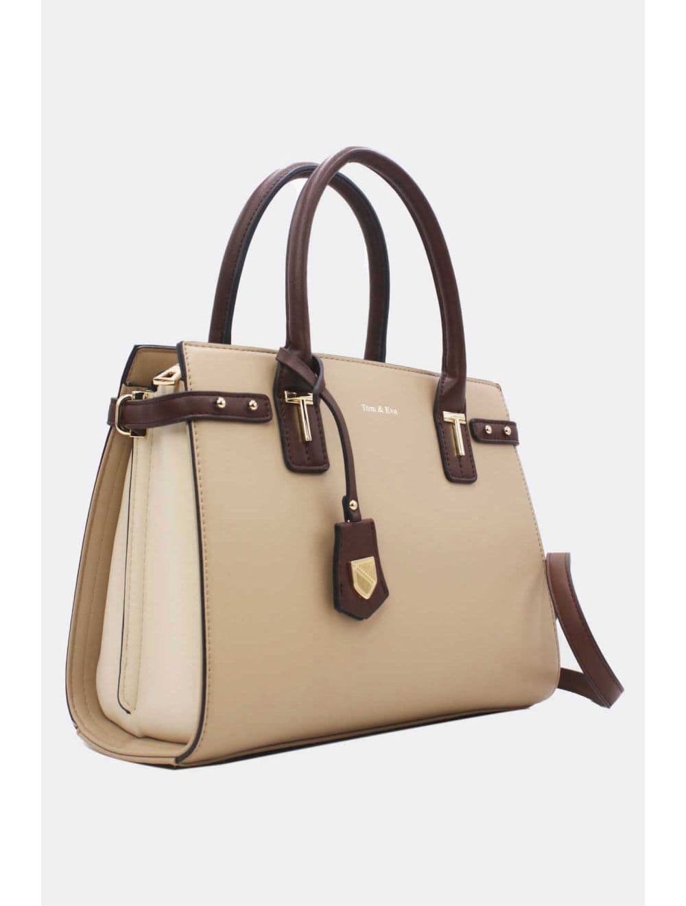 Sac à Main Double Porté Chic-21B-5179-Khaki/Coffee — vue 2