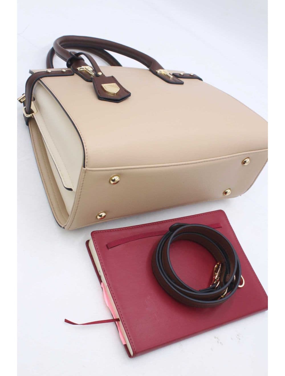 Sac à Main Double Porté Chic-21B-5179-Khaki/Coffee — vue 4