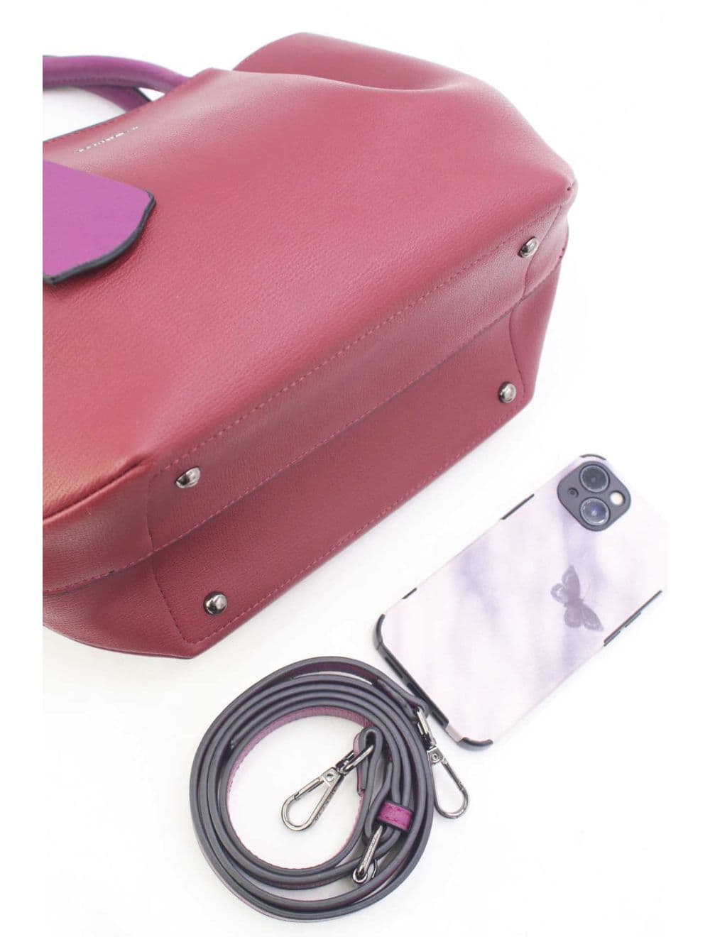 Sac à Main Effet Cuir 25B-6375-Z.Red/Purple — vue 4