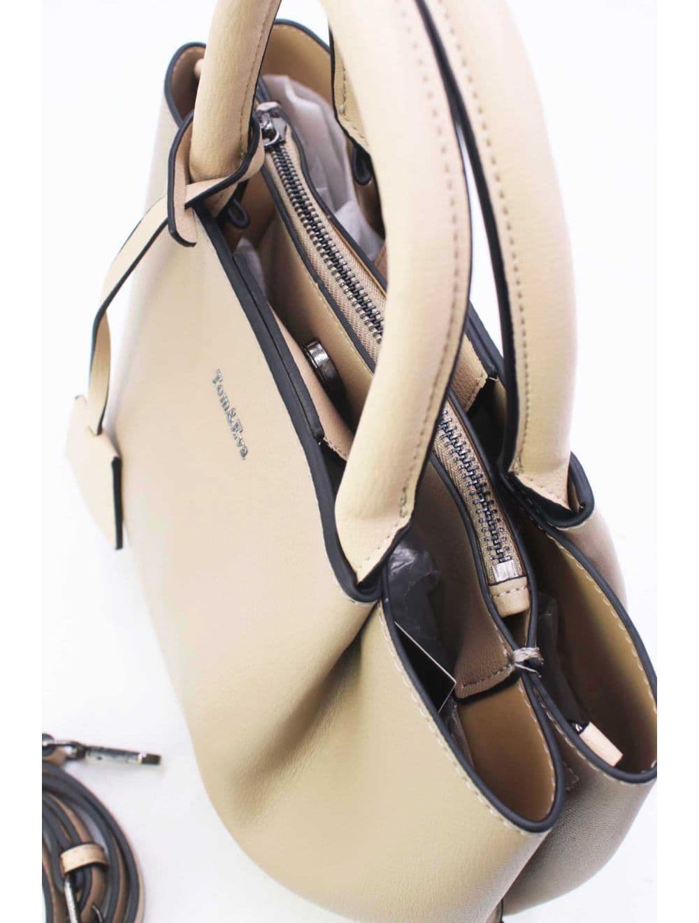 Sac à Main Effet Cuir 25B-6375-Khaki/Apricot — vue 5