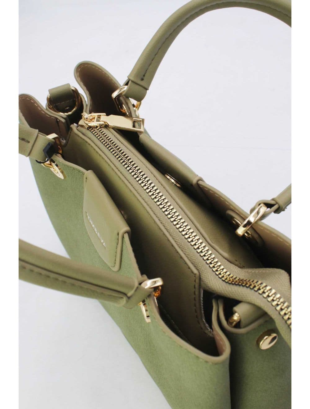 Petit Sac à Main Effet Cuir Grainé 25B-6377-Vert — vue 5