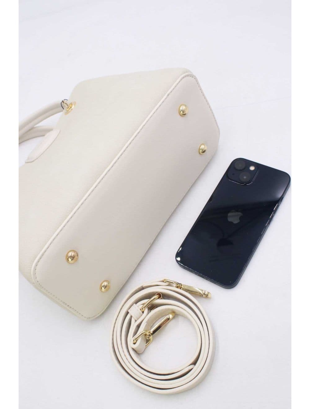 Petit Sac à Main Effet Cuir Grainé 25B-6377-Blanc — vue 4