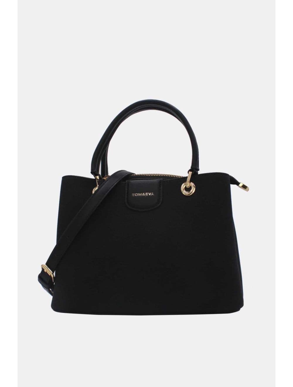Petit Sac à Main Effet Cuir Grainé 25B-6377-Noir