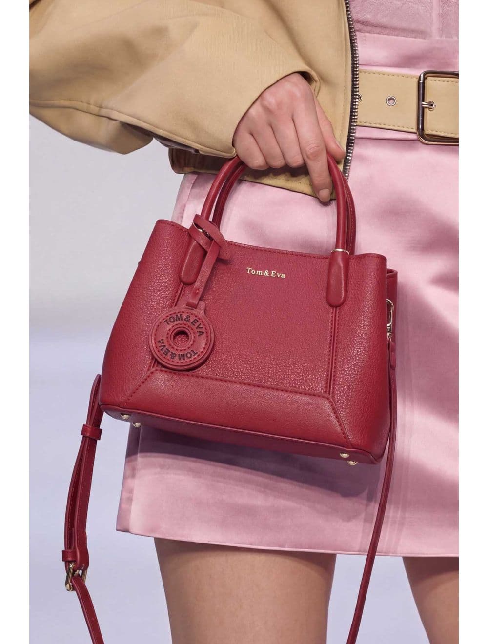 Petit Sac à Main Effet Cuir Grainé 25B-6417-Rouge — vue 6