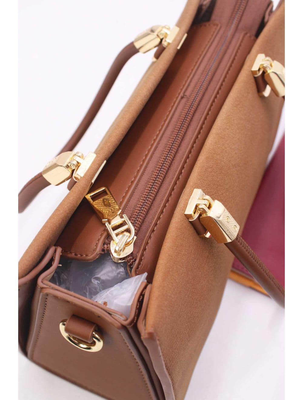 Petit Sac à Main Rigide 25B-6376-Brun — vue 5