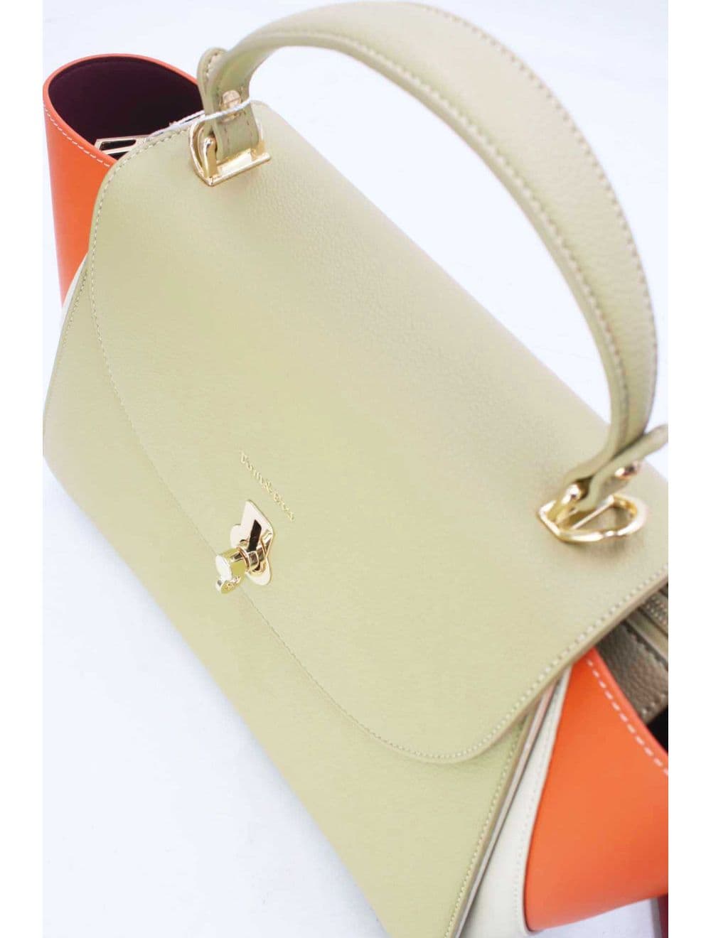 Sac Cabas Femme Tricolore RÉASSORT 23B-5840-Green/Orange — vue 5