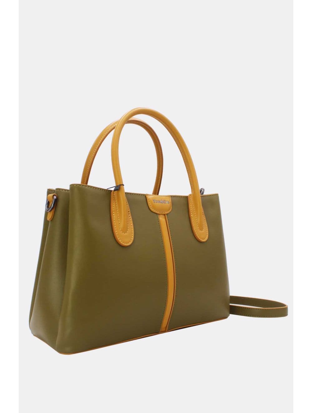 Sac à Main Chic Bicolore 25B-6364-Taupe/Yellow — vue 2