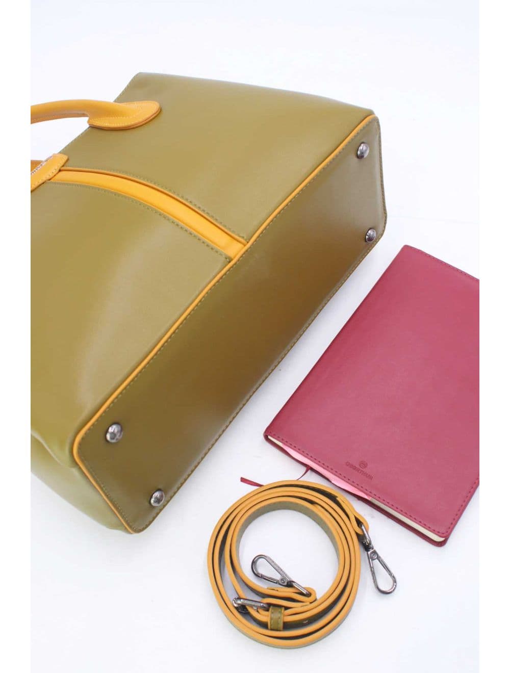 Sac à Main Chic Bicolore 25B-6364-Taupe/Yellow — vue 4