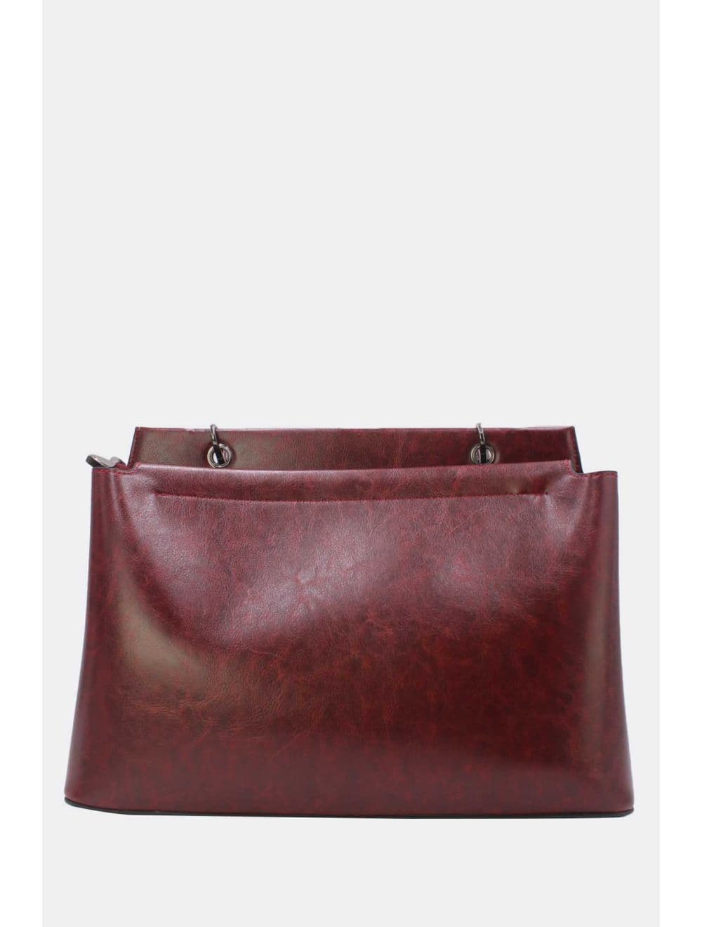 Sac à Main Effet Cuir Vernis Style Vintage 25B-6361-Burgundy — vue 3