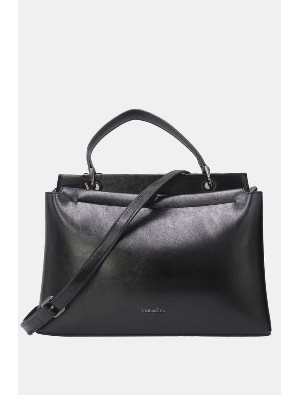 Sac à Main Effet Cuir Vernis Style Vintage 25B-6361-Noir