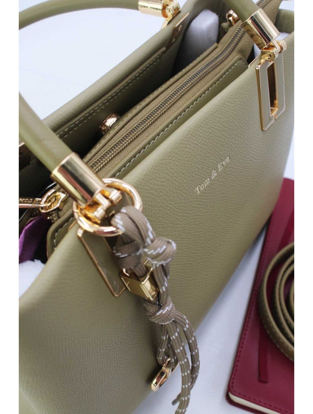 Medium Sac à Main Chic Avec Pendentifs 25B-6306-Vert — vue 5