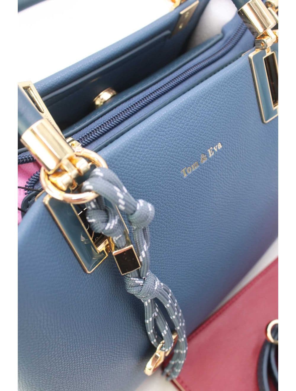 Medium Sac à Main Chic Avec Pendentifs 25B-6306-Bleu — vue 5
