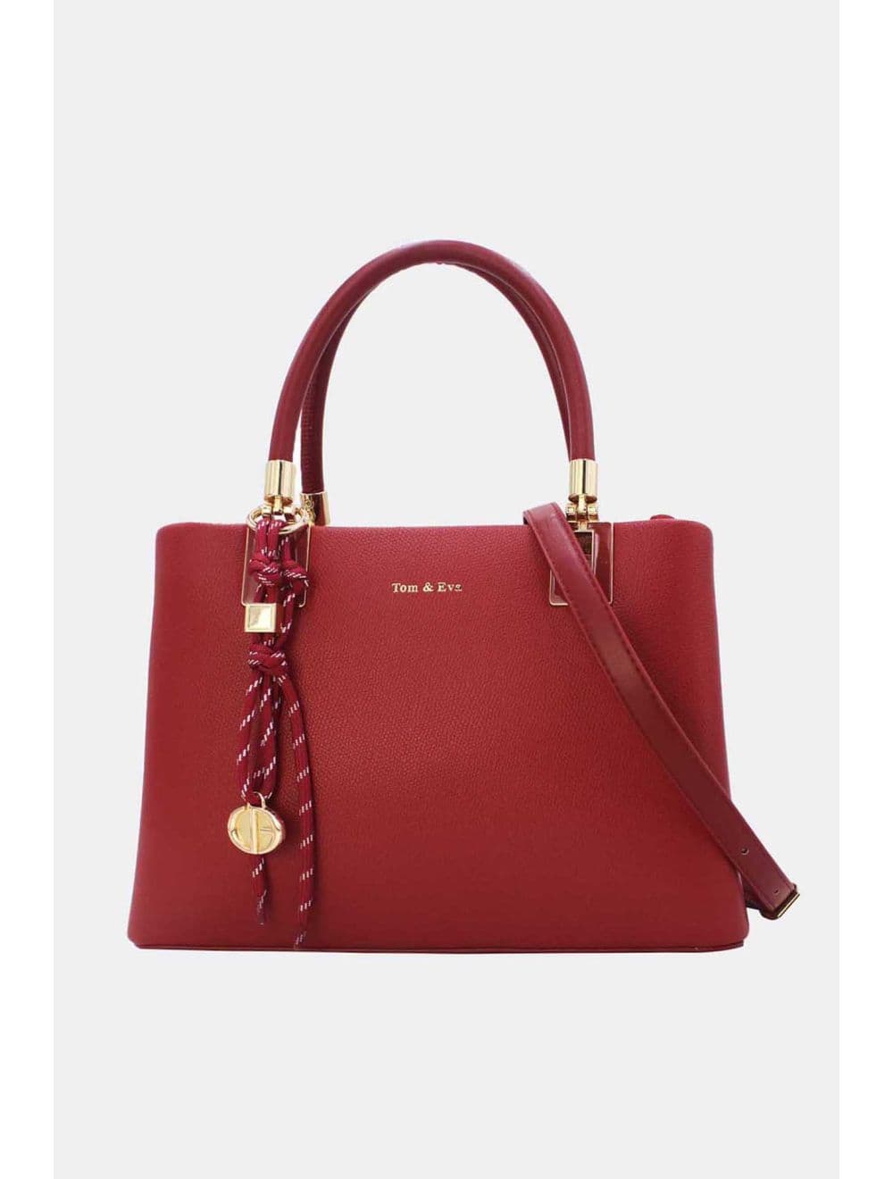 Medium Sac à Main Chic Avec Pendentifs 25B-6306-Bordeaux