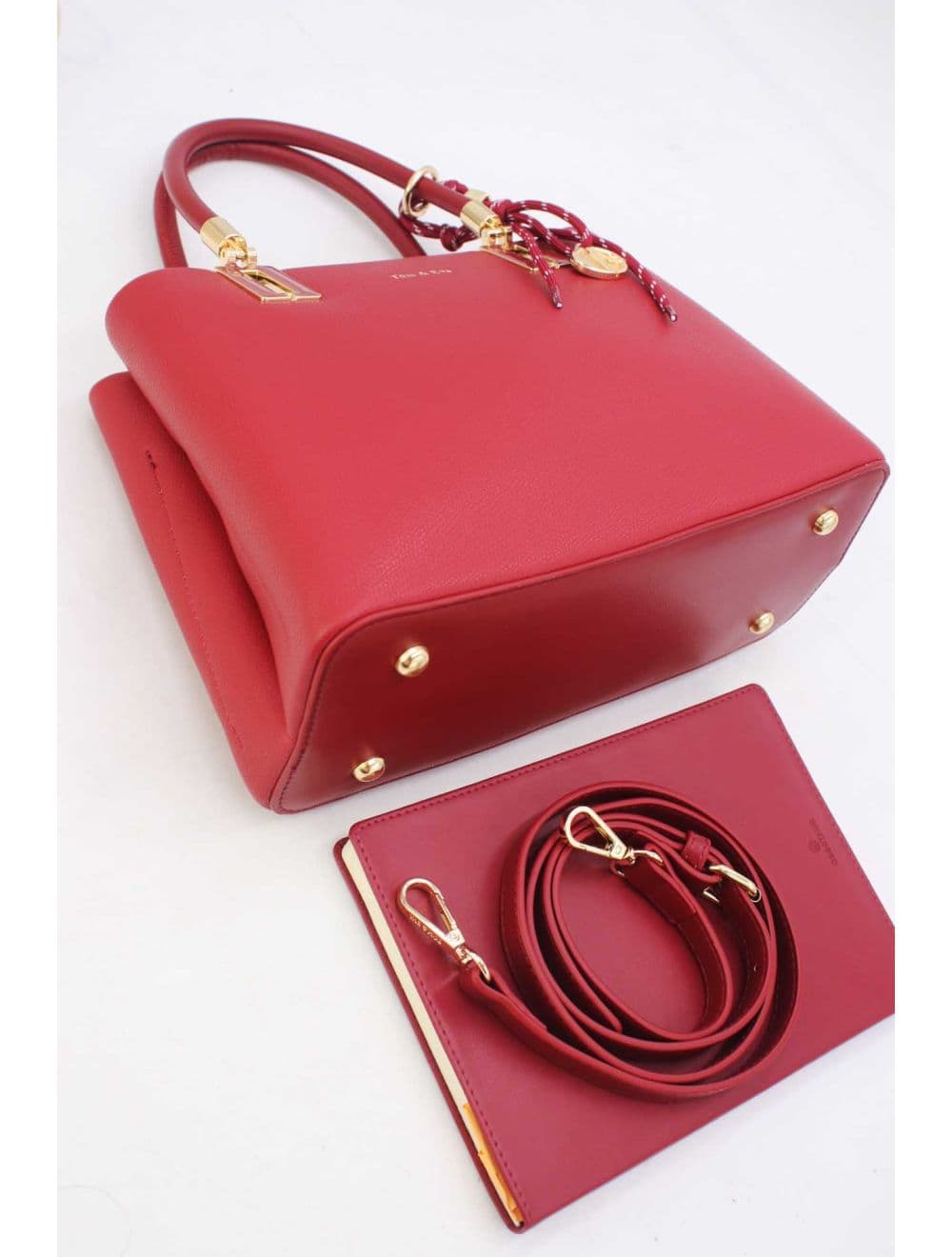 Medium Sac à Main Chic Avec Pendentifs 25B-6306-Bordeaux — vue 4