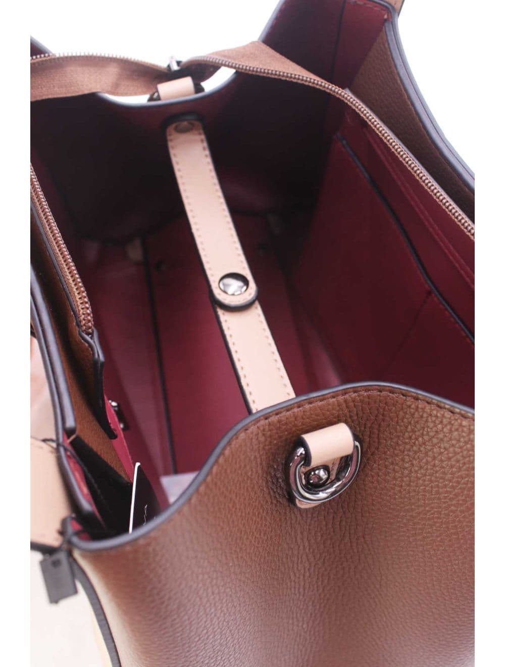 Sac à Main Transformable Fermoir Languette 25B-6223-Coffee/Khaki — vue 5