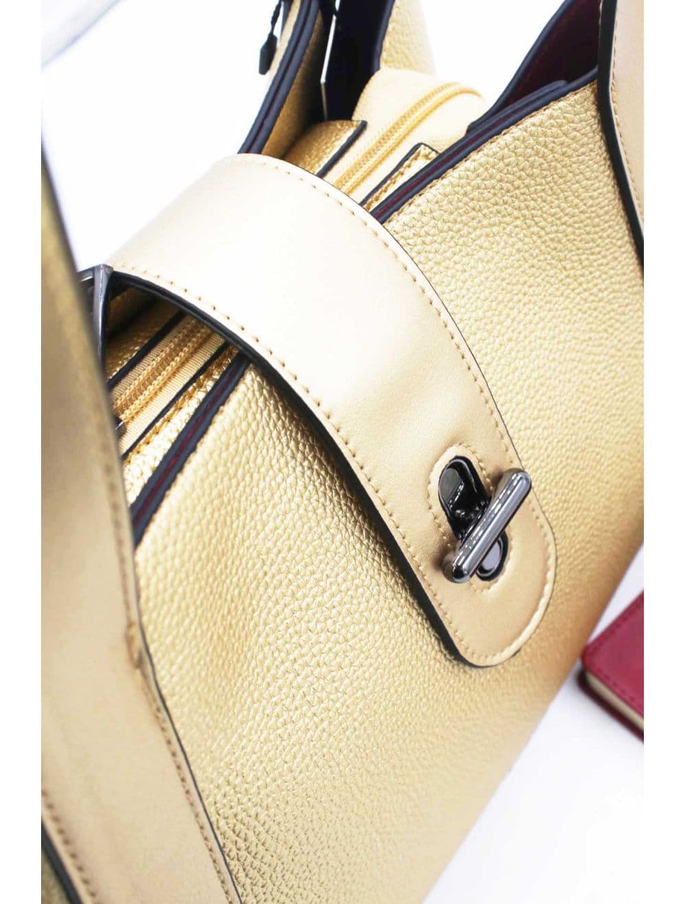 Sac à Main Transformable Fermoir Languette 25B-6223-Dorée — vue 5